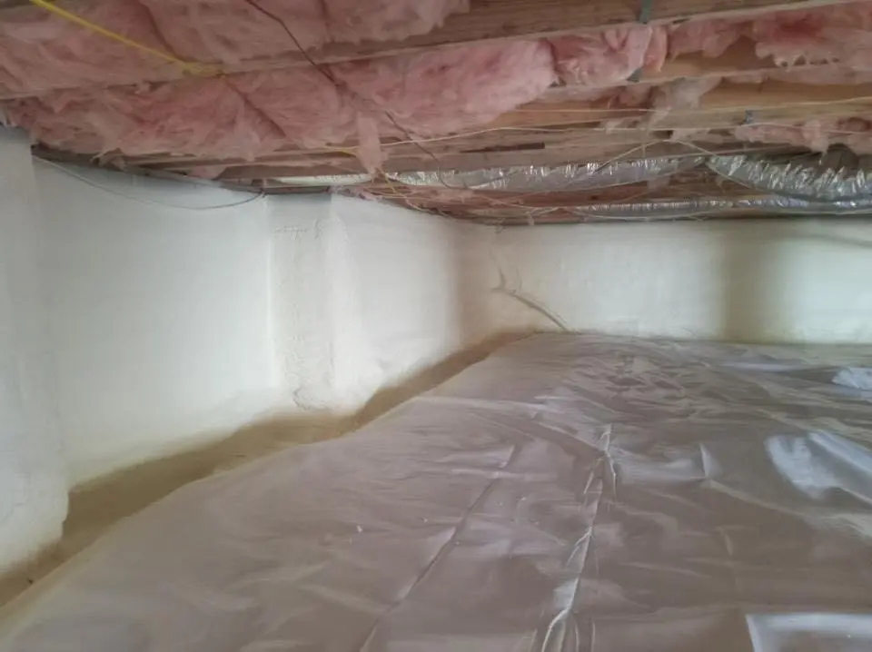 Crawl space encapsulation with closed-cell spray foam for Spray Foam Roofing in Hamilton
